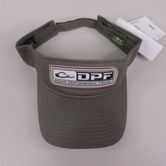 Drake DPF Fishing Logo Visor Olive Cotton Twill Low Profile Hat Cap NWT Outdoors - Picture 5 of 8